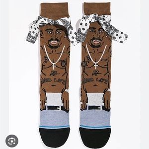 STANCE TUPAC SHAKUR RESURRECTED CREW SOCKS size Large 9-12